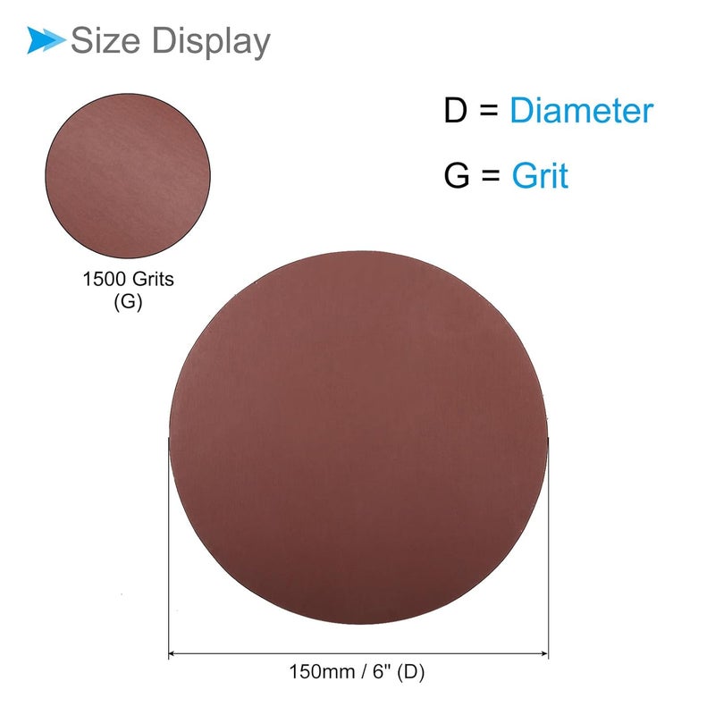 CoCud PSA Sanding Discs, 6 Inch Dia 1500 Grits, Self Adhesive Sticky-Back Sandpaper - (Applications: for Woodworking Metal Finishing), 10-Pieces - Image 2